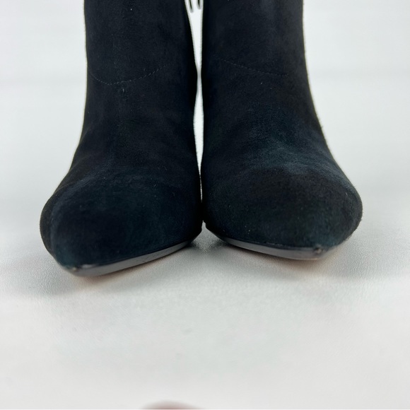 Loeffler Randall Lia Black Ivory Suede Snake Print Block Heel Bootie 6 - Picture 5 of 16